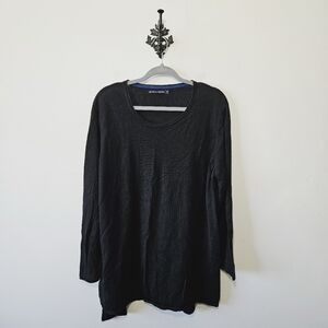 Gudrun Sjoden Linen Tunic Top Size XXL Scoop Neck Knit